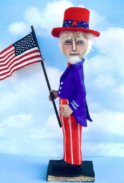 Flag Day,  6" Painted Fabric Uncle Sam Fabric Sewing Doll Pattern (PDF Download) by Susan Barmore