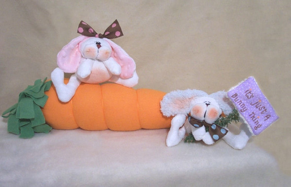 It’s A Bunny Thing - 18” Carrot and 4” Bunnies Sewing Cloth Doll Pattern (PDF Download) by Michelle Allen of Raggedy Pants Designs
