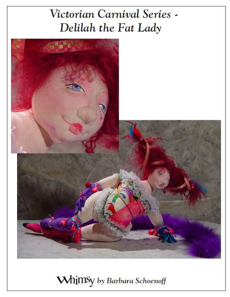 Delilah the Fat Lady – Victorian Carnival Series Cloth Doll Sewing Pattern (PDF Download) by Barbara Schoenoff