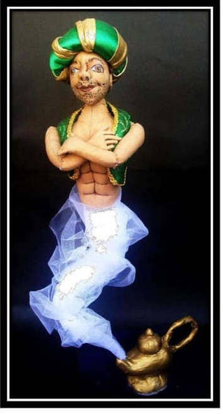 The Genie in the Bottle Cloth Doll Pattern (PDF Download) - Directions in English and Spanish