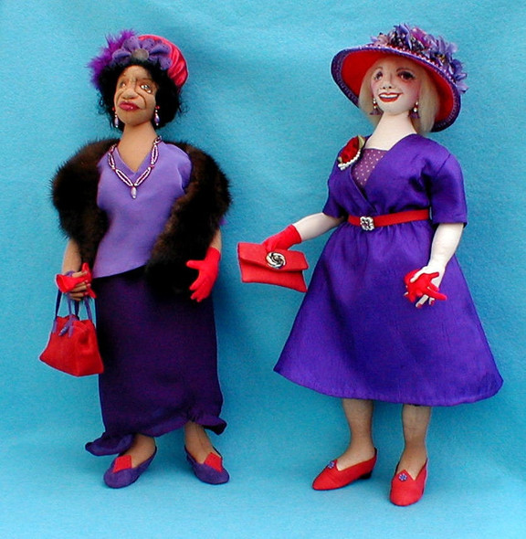 Shirley & Sadie The Red Hat Ladies Cloth Doll Sewing Pattern (PDF Download)