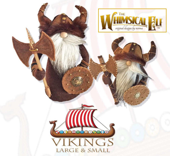 Vikings, 2 Sizes of Gnomes - Doll Pattern and Instructions (PDF Download) by Norma Inkster