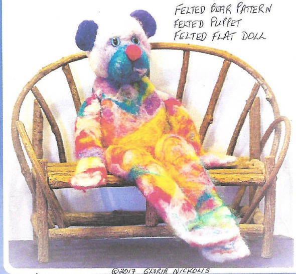 Blue Eared Bear & Friends - Felting  Cloth Doll Pattern (PDF Download) by Barb Keeling