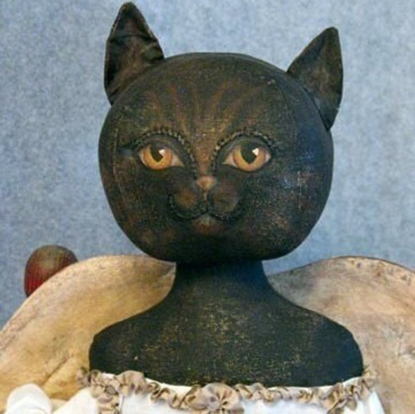 Angeline  Folksy Angel Cat,  Primitive Cloth Doll Pattern (PDF Download) by  Annie Beez