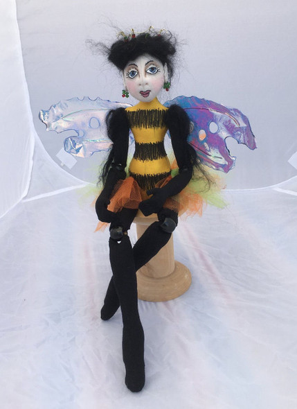 Queen Bee, 14” Cloth Fairy Doll Making Pattern (PDF Download) by Jan Horrox