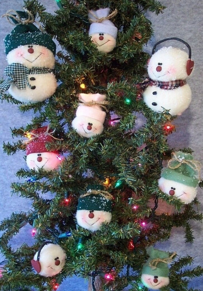 The Snow Puffs,  Snowmen Ornaments Doll Pattern by Michelle Allen of Raggedy Pants Designs - PDF Download