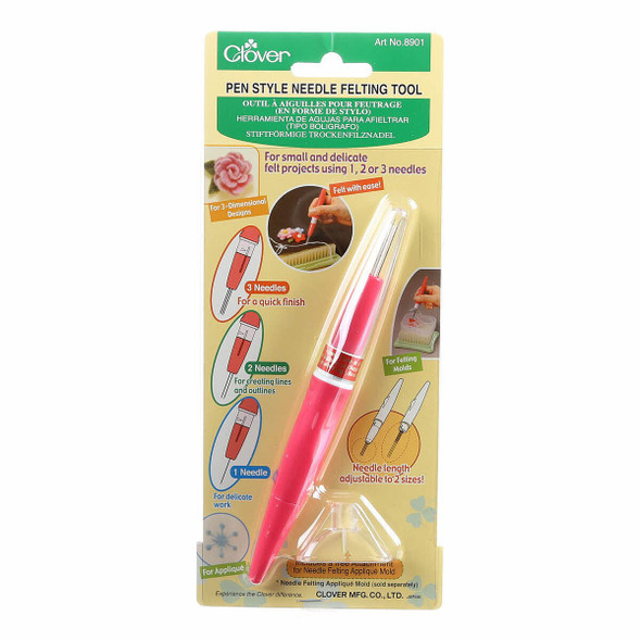 Clover Pen Style Needle Felting Tool - Includes 3 Felting Needles and Adjustable For All Your Needle Felting Projects.