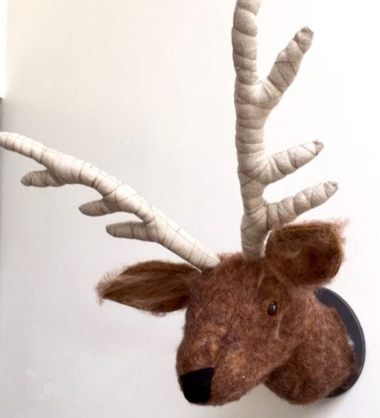 Stag or Reindeer Trophy Head - Cloth Animal Doll Making Pattern (PDF Download) by Jan Horrox