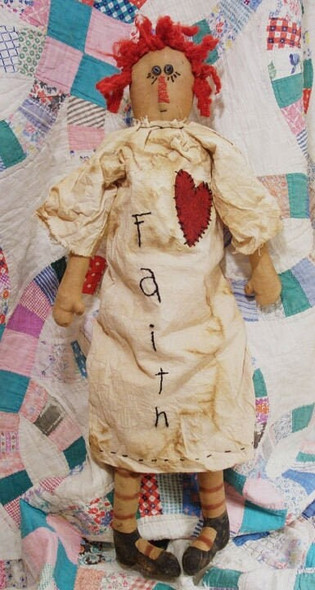Faith, 23" Raggedy Ann Cloth Doll Pattern by Michelle Allen of Raggedy Pants Designs - PDF Download