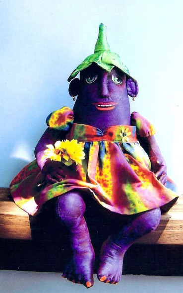 Eggplant, Fabric Art Doll Pattern,  Sewing Cloth Doll Pattern - PDF Download by Susan Barmore