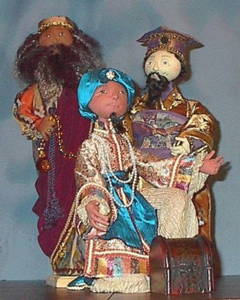Nativity 2 - The Three Kings - Cloth Doll Sewing Patterns (PDF Download) for African, Oriental and Persian King by Barbara Schoenoff