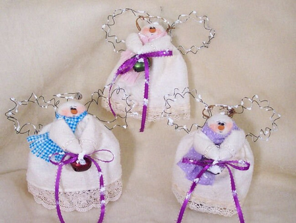 Angel Bells, 6" Ornament PDF Download Cloth Doll Pattern by Michelle Allen of Raggedy Pants Designs