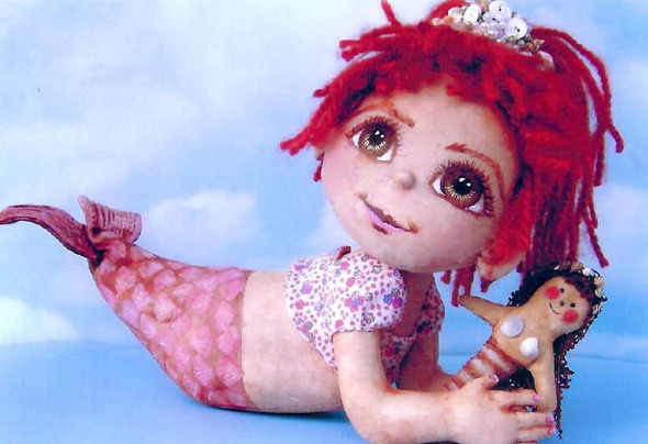 Shelly,  Mermaid Fabric Doll Pattern,  Sewing Cloth Doll Pattern - PDF Download by Susan Barmore