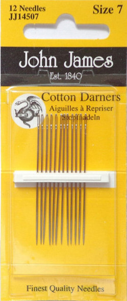 John James Cotton Darners Size 7  (12 pack) For Doll Making John James Cotton Darners Size 7  (12 pack) For Doll Making