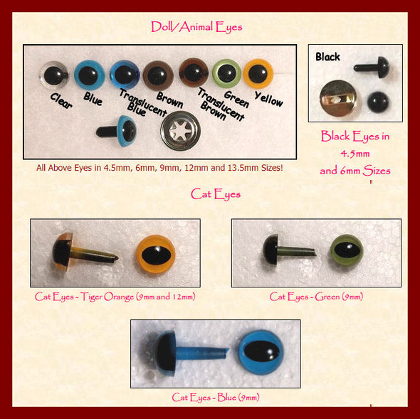 Doll, Cat, Animal Eyes For Dollmaking