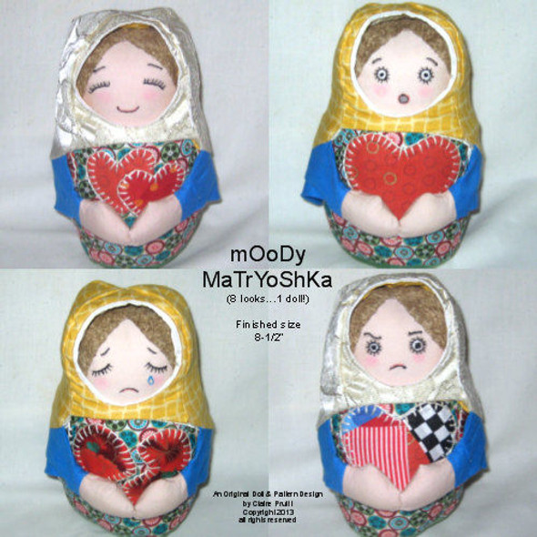 Moody Matryoska, Cloth Doll Pattern (On CD) by Claire Pruitt
