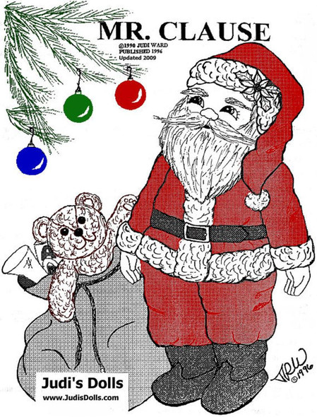 Mr. Clause, Santa Doll ~ Cloth Doll Making  e-Pattern - PDF Download Sewing Pattern