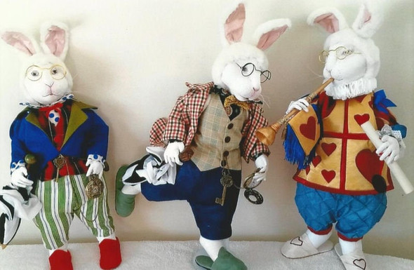 The White Rabbit  -  Animal Storybook Cloth Doll Making Sewing Pattern (Printed and Mailed) by Suzette Rugolo