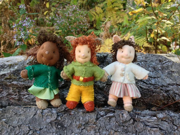 Tidbit Faeries, 3 inch Cloth Doll Pattern  (PDF Download) by Jennifer Carson - The Dragon Charmer