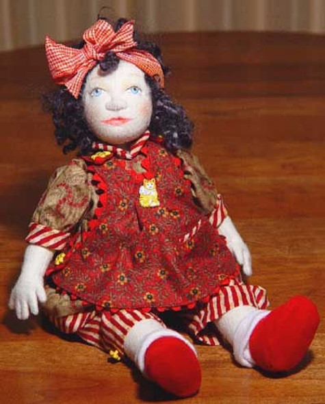 Sylvie, 12" Soft Sculptured Felt Cloth Doll Sewing Pattern (PDF Download) by Barbara Schoenoff