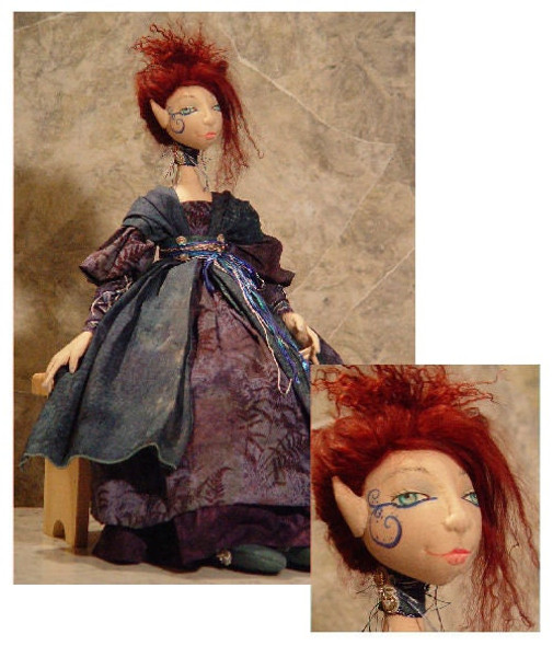 Shar Lillia of Sylvan Shadows - Elf-ling Cloth Doll Sewing Pattern (Printed and Mailed) by Barbara Schoenoff