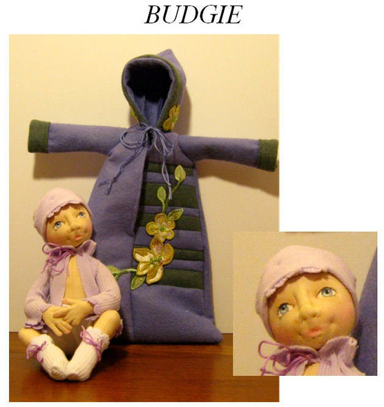 Budgie, Sweet 5" Seated Baby Doll Pattern -  Printed and Mailed Sewing Pattern by Barbara Schoenoff