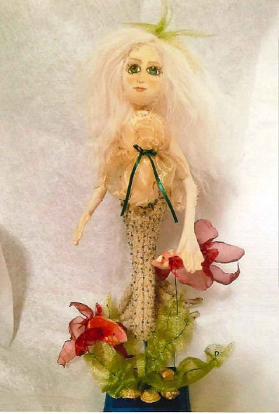 Chorda Filum and Betta Fish, 13" Mermaid and 6" Fish Fabric Doll Pattern,  Sewing Cloth Doll Pattern (Printed and Mailed)  by Jill Weber