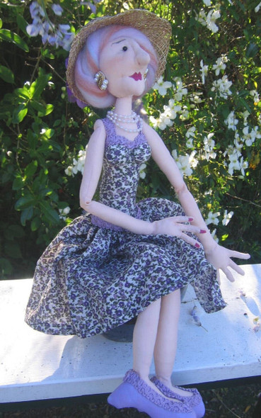 Viola,  22 inch Garden Circle Lady Cloth Doll Making Sewing Pattern (Printed and Mailed) by Raewyn Parker
