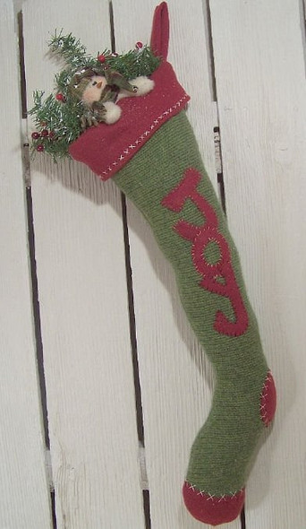 Snowman Stocking  - Christmas Stocking Printed and Mailed Cloth Doll Pattern by Michelle Allen of Raggedy Pants Designs