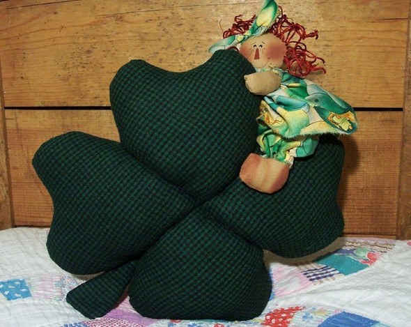 Looking Over a 4-Leaf Clover, Raggedy Ann Style Doll Sewing Pattern (Printed and Mailed) by Michelle Allen of Raggedy Pants Designs
