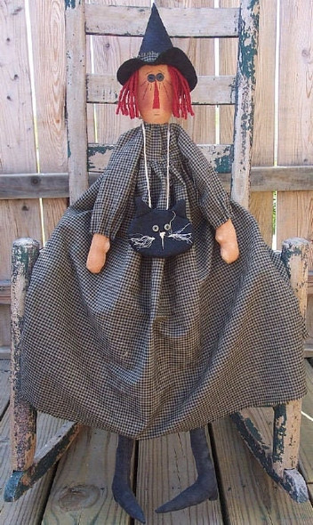 Raggedy Witch, Raggedy Ann Style Witch Doll Sewing Pattern (Printed and Mailed) by Michelle Allen of Raggedy Pants Designs