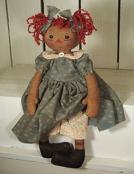 Raggedy Rachel, 19" Primitive Raggedy Ann Cloth Doll Pattern (Printed and Mailed) by Michelle Allen of Raggedy Pants Designs