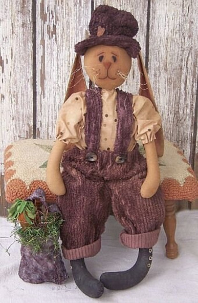 Mr. Biggles - 28" Rabbit Printed and Mailed Cloth Doll Pattern by Michelle Allen of Raggedy Pants Designs