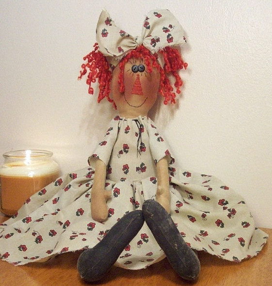 Simple Annie, 21" Raggedy Ann Printed and Mailed Cloth Doll Pattern by Michelle Allen of Raggedy Pants Designs