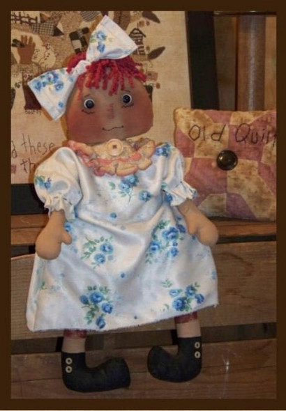 Little Lady Annie, 19" Primitive Raggedy Ann Cloth Doll Pattern (Printed and Mailed) by Michelle Allen of Raggedy Pants Designs