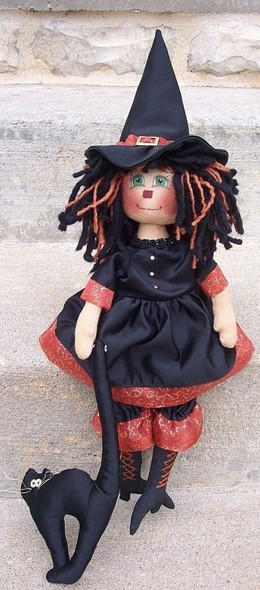 Hilda the Witch , 16" Raggedy Ann Printed and Mailed Cloth Doll Pattern by Michelle Allen of Raggedy Pants Designs