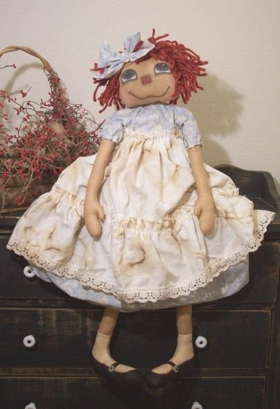 Happy Anni , 28" Printed and Mailed Raggedy Ann Cloth Doll Pattern by Michelle Allen of Raggedy Pants Designs