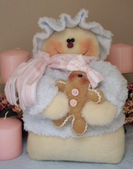 Cookie  - 12” Snowman with 5” Gingerbread Printed and Mailed Cloth Doll Pattern by Michelle Allen of Raggedy Pants Designs