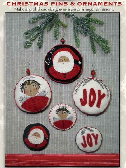 Christmas Pins & Ornaments Sewing Pattern (Printed and Mailed) by Rita Carl