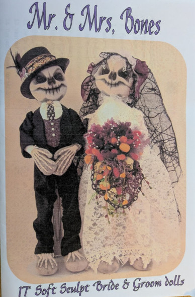 Mr. & Mrs. Bones Cloth Doll Making Sewing Pattern (Printed and Mailed) by Shelley Hawkey - Abra Creations