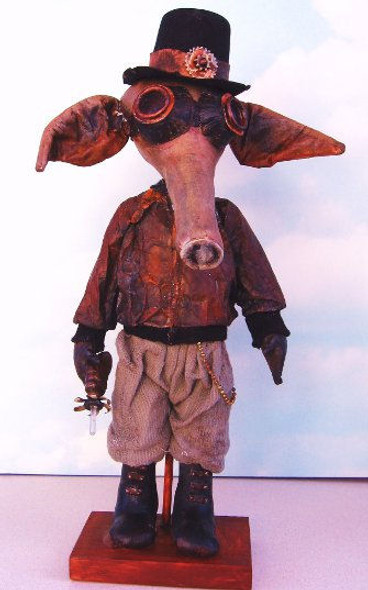 Steampunk Aardvark, Cloth Doll Making Pattern by Susan Barmore