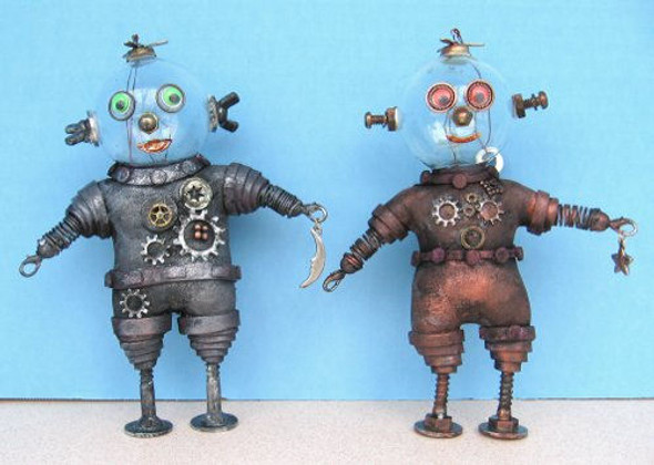 Robot Ornaments, Cloth Doll Making Pattern by Susan Barmore