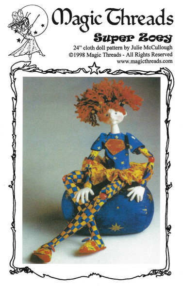 Sewphie the Stitcher - 30" Cloth Doll Sewing Pattern - PDF Download Pattern by Julie McCullough of Magic Threads