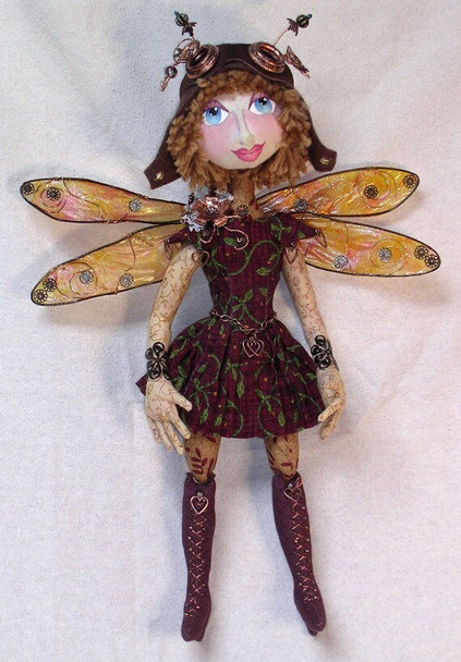 Cecily, A Steampunk Dragonfly Cloth Doll Pattern (PDF Download) by Nancy Hall