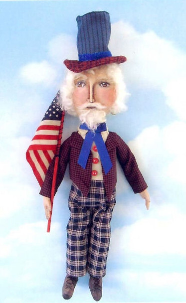 Uncle Sam David, 18" Fabric Sewing Doll Pattern - PDF Download by Susan Barmore