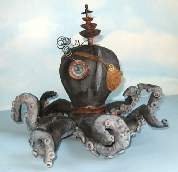 Steampunk Octopus, Cloth Doll Sewing Pattern, PDF Download by Susan Barmore