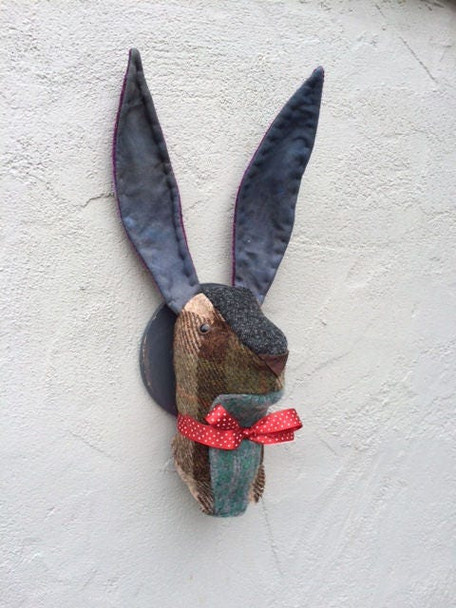 Hare or Rabbit – Trophy Head - Cloth Animal Doll Making Pattern (PDF Download) by Jan Horrox