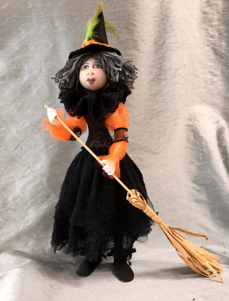 Strega the Italian Witch, 14” Self Standing Cloth Doll Sewing Pattern (PDF Download) by Jan Horrox