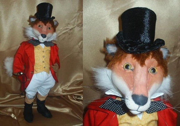 Fox Hunting  -  Animal Cloth Doll Making Sewing Pattern (PDF Download) by Suzette Rugolo