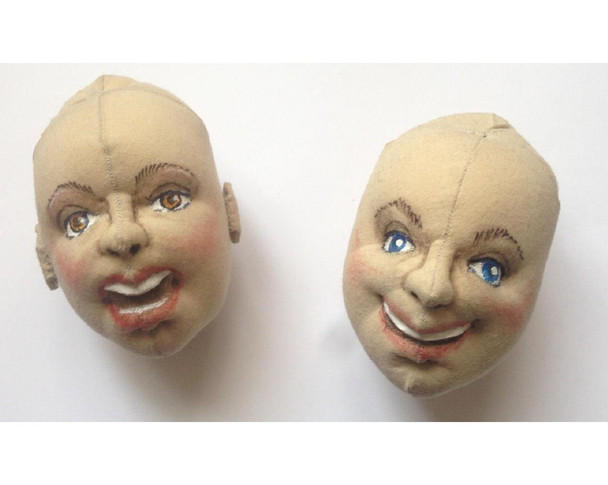 Dollmaking Tutorial - How to make a cloth doll head smiling or singing - Directions in English and Spanish, PDF Download
